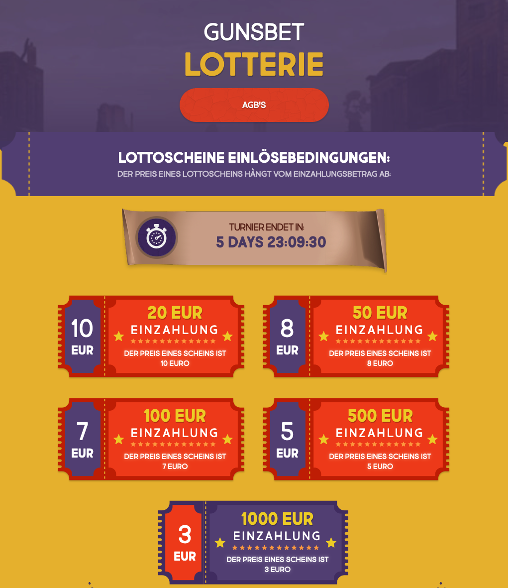 Gunsbet Lotteries