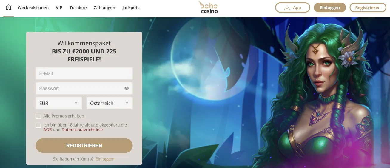 Boho Casino Projekt-Startseite